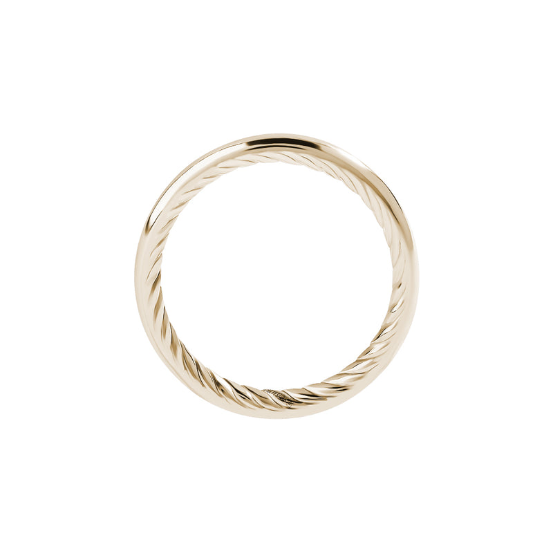 Men's Hidden Twist Slim Ring in Solid Gold