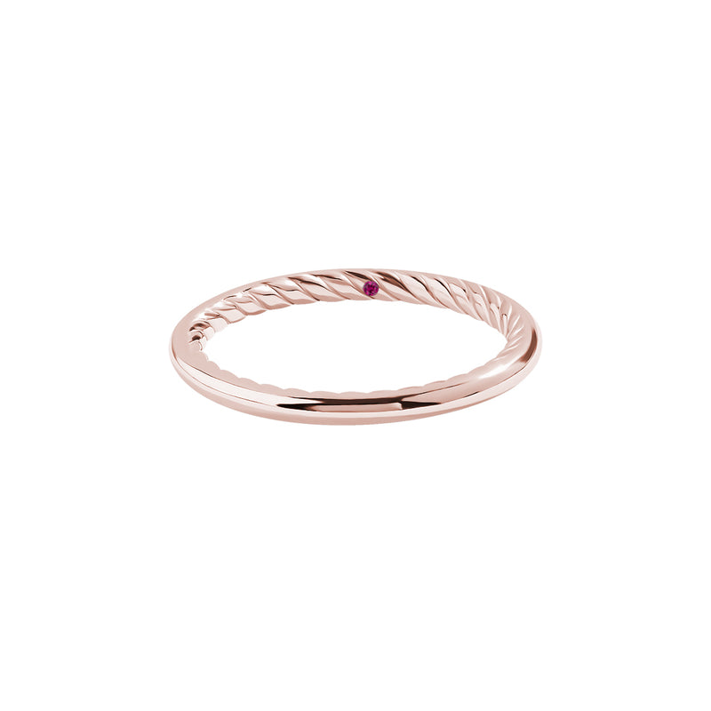 Solid Gold Inner Twist Ring - Rose Gold