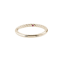 Solid Gold Inner Twist Ring - Yellow Gold