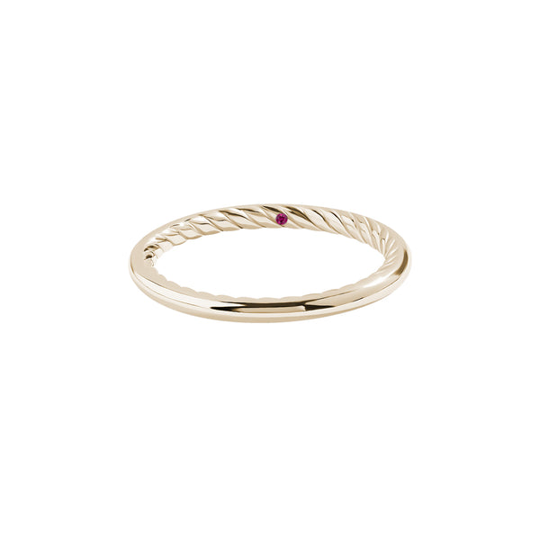 Solid Gold Inner Twist Ring - Yellow Gold