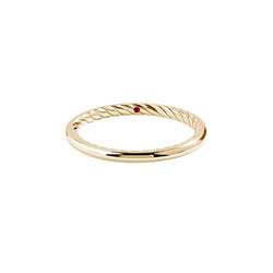 Solid Gold Inner Twist Ring - Yellow Gold