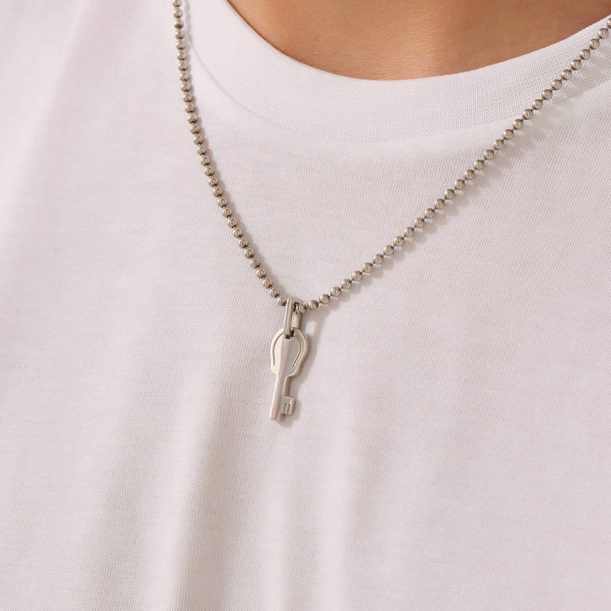 Sterling Silver Key Pendant for Men