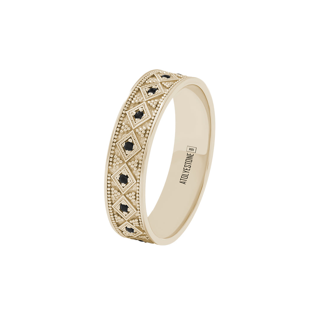 Solid Gold Lattice Band Ring