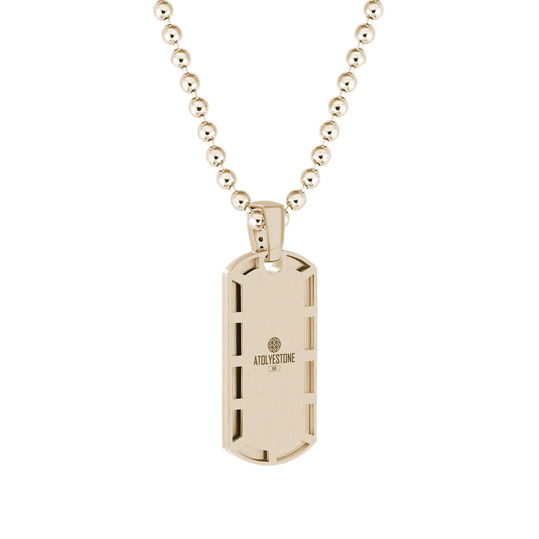 Real Gold Lattice Tag Pendant