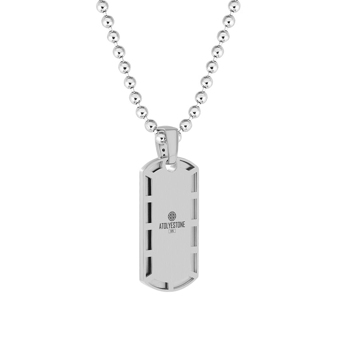 Solid Silver Lattice Tag Pendant