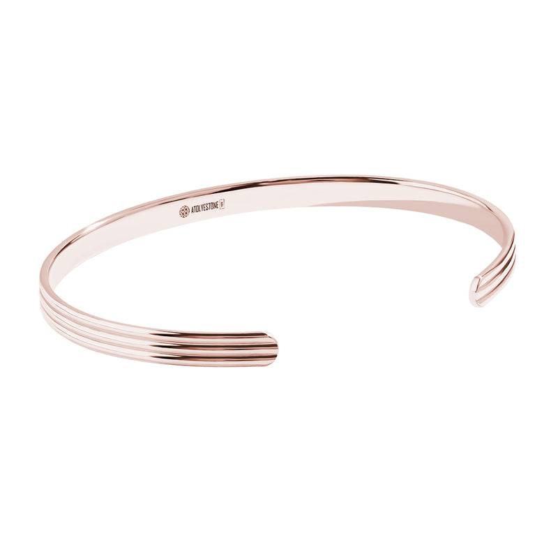 5.40mm Real Gold Lined Cuff Bracelet - Rose Gold