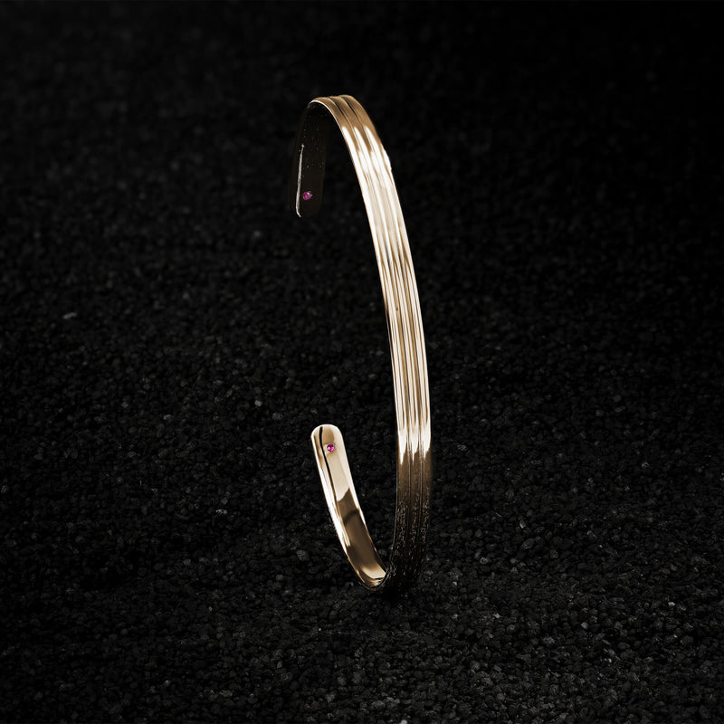 5.40mm Real Gold Lined Cuff Bracelet