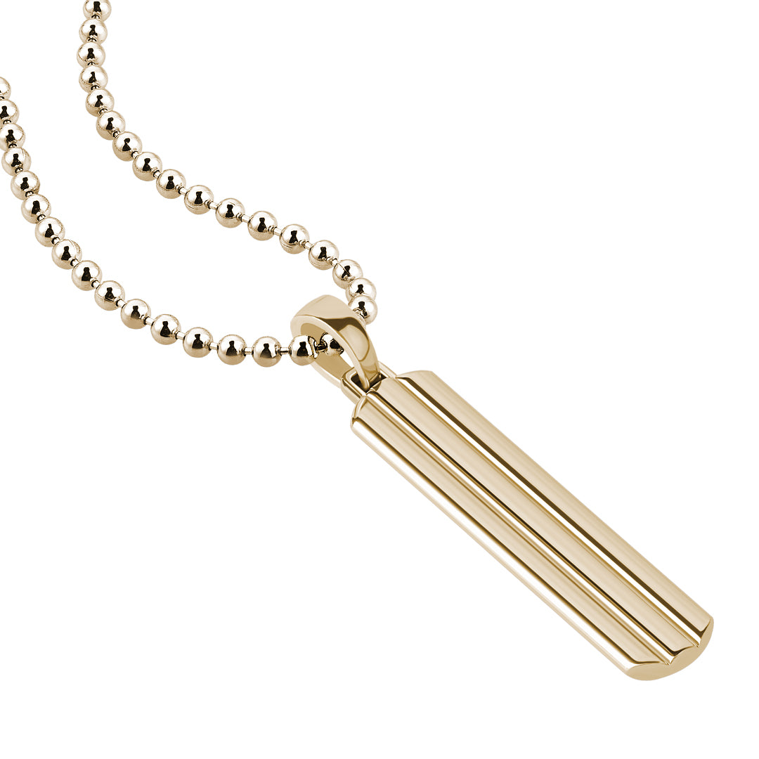 Men's Lined Tag Necklace in Real Gold
