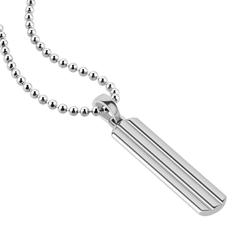 925 Sterling Silver Lined Tag Necklace for Men