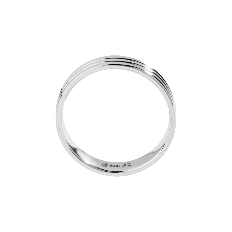 Men's 925 Sterling Silver Lined Wedding Band