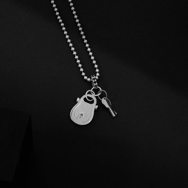 Atolyestone Lock and Key Pendant in Solid Silver