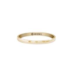 Men's Solid Yellow Gold Low Dome Wedding Band Ring - 2mm