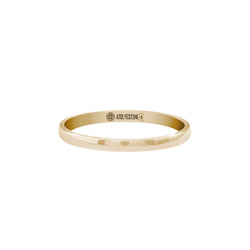 Men's Solid Yellow Gold Low Dome Wedding Band Ring - 2mm