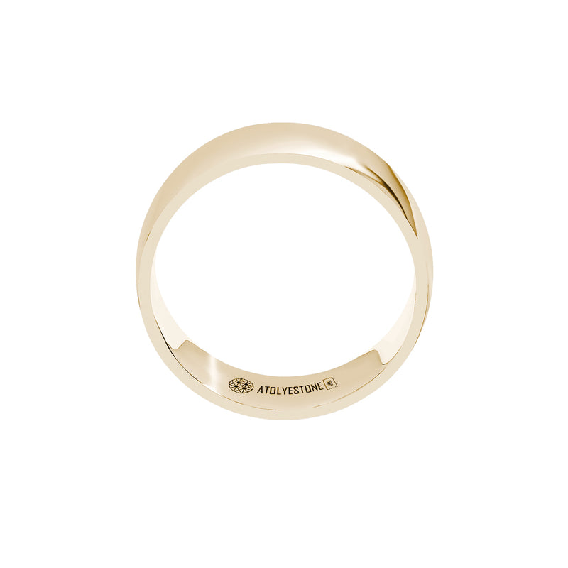 Low Dome Band in Solid Gold