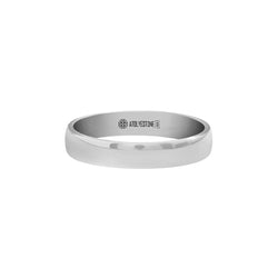 Men's 925 Sterling Silver Low Dome Band Ring - 4mm