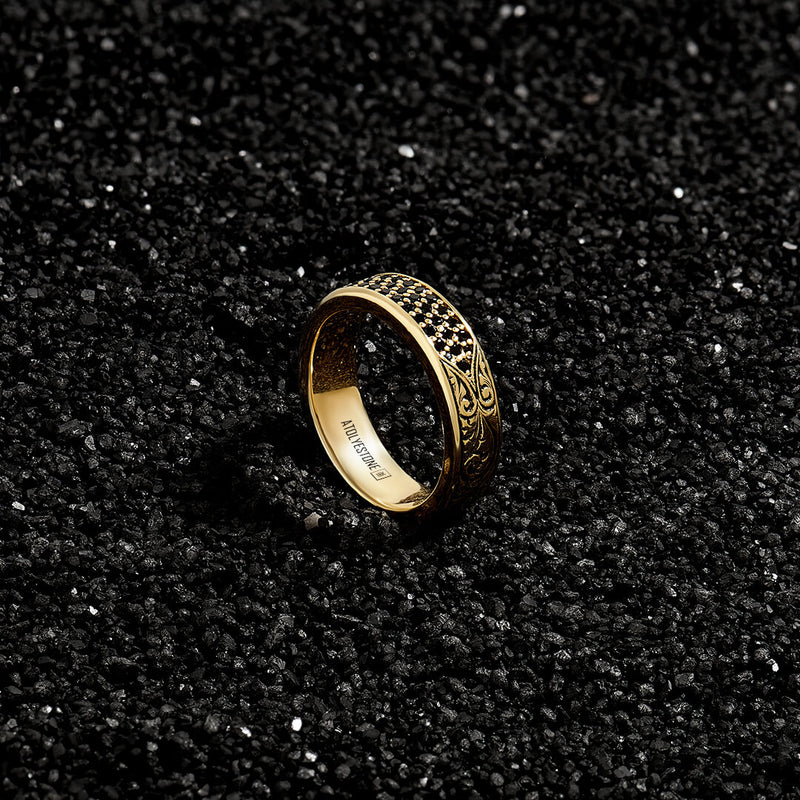 Men's Classic Pave Band Ring in Solid Gold