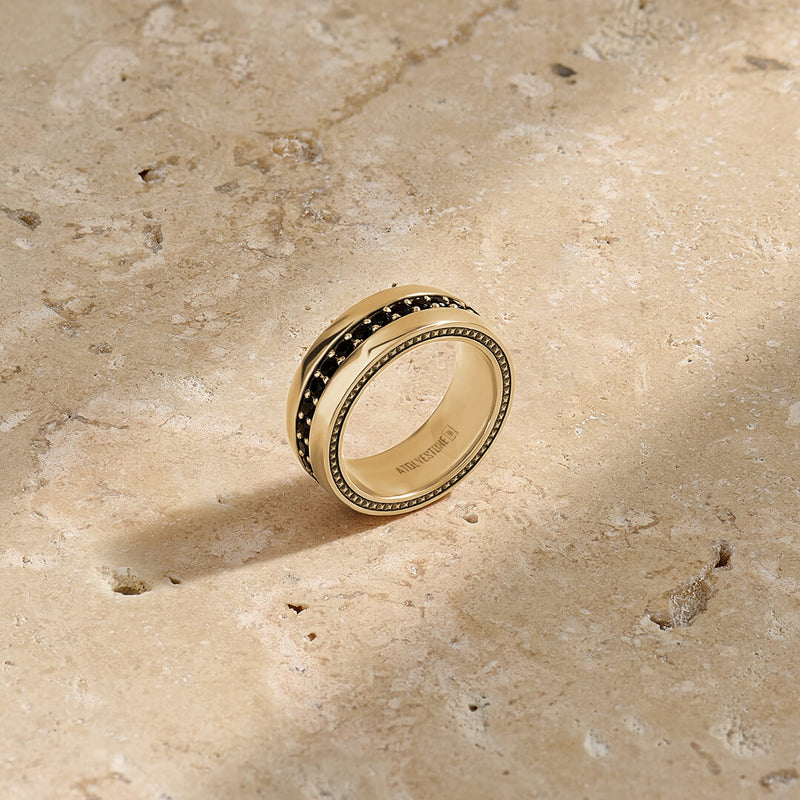 Men's 8.5 mm Pave Band Ring in Solid Gold