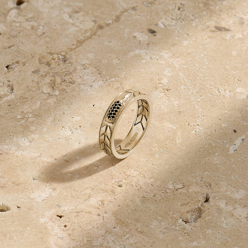 Men's Bullet Band Ring in Solid Gold