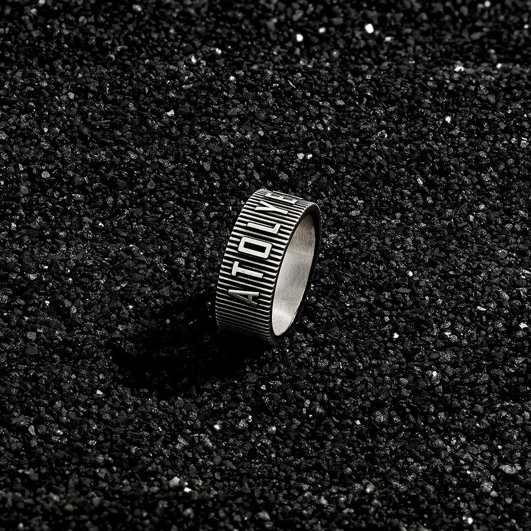 Men's Name Band Ring in Sterling Silver