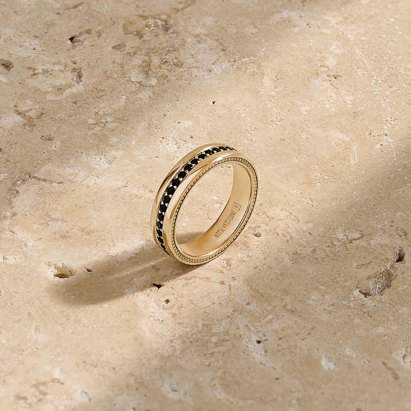 Men's Pave Band Ring in Solid Gold