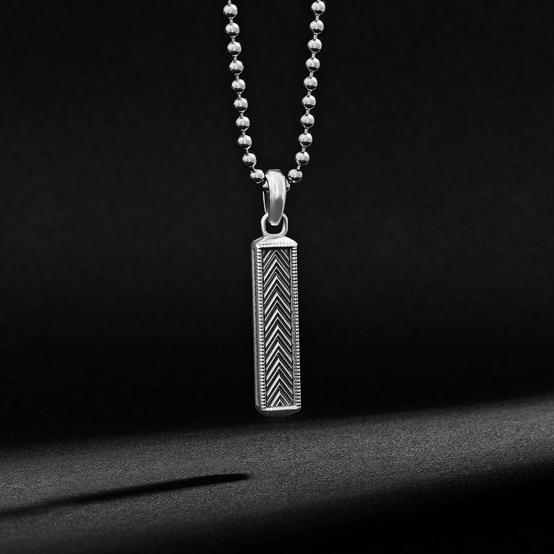 Men's Signature Arrow Bar Pendant in Silver