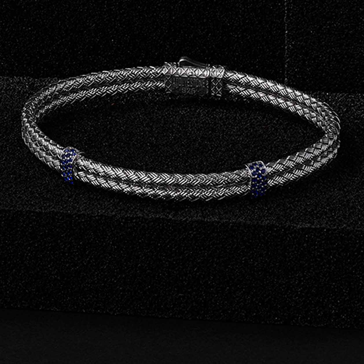 Atolyestone Men's Solid Gold and Silver Bangle Bracelets