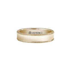 Men's Solid Yellow Gold Milgrain Wedding Band - 5mm