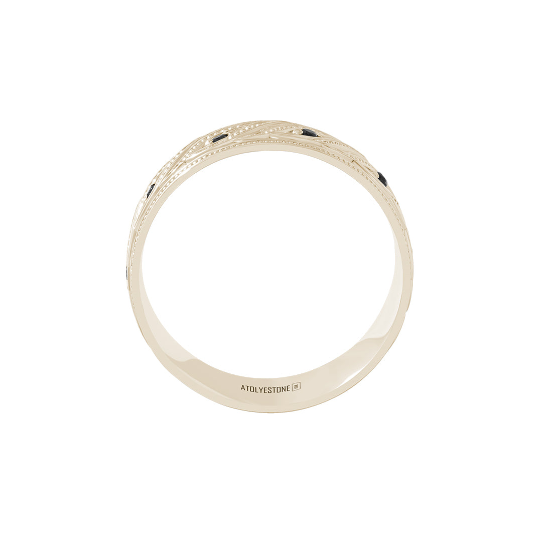 Real Gold Milgrain Helix Band