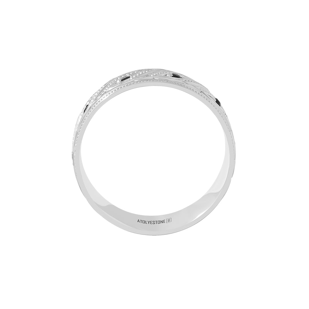 925 Silver Milgrain Helix Band