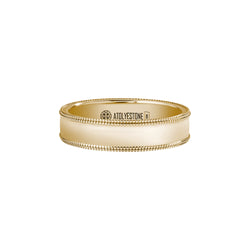 Men's Solid Yellow Gold Milgrain Wedding Band - 5mm