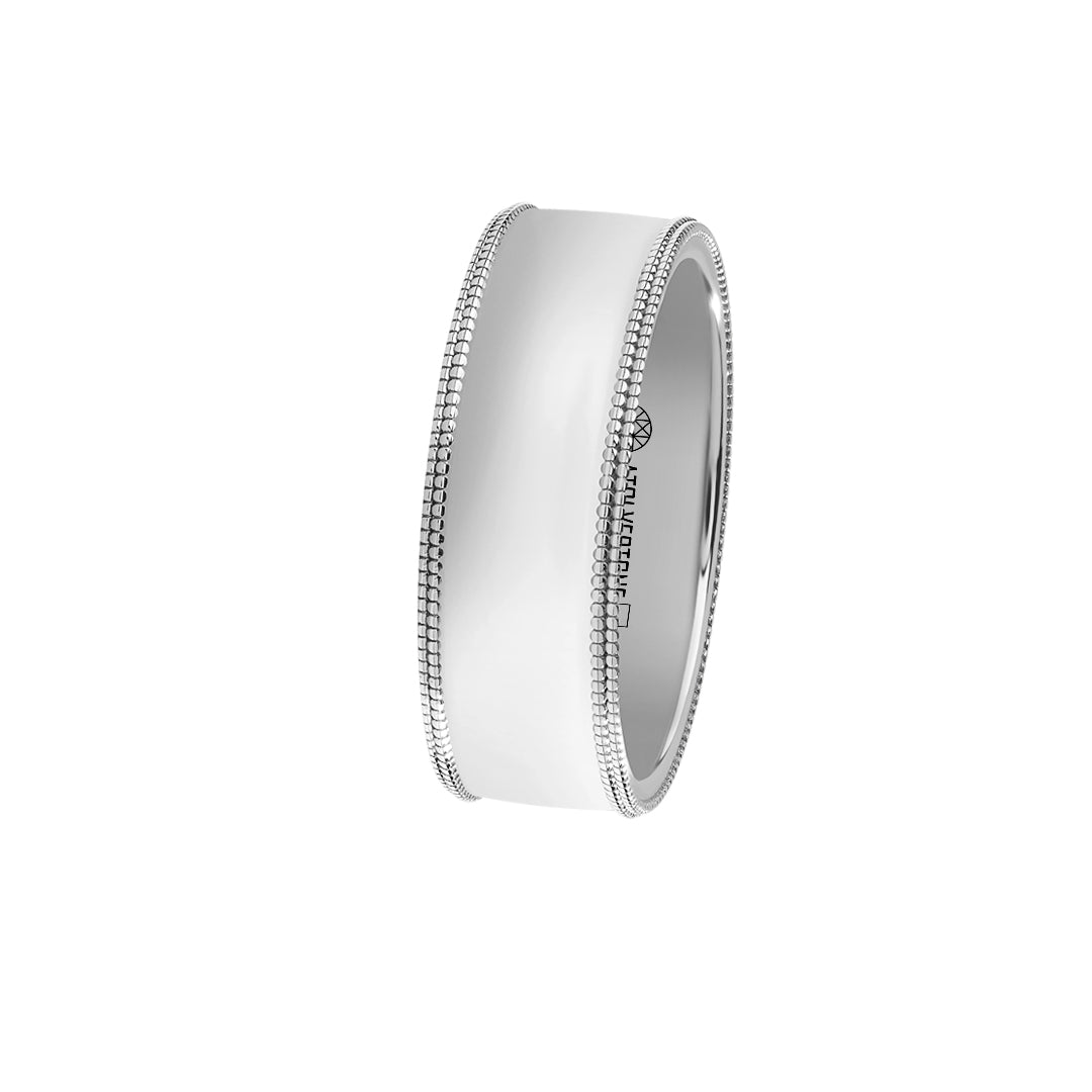 925 Sterling Silver Milgrain Wedding Band for Men - Atolyestone