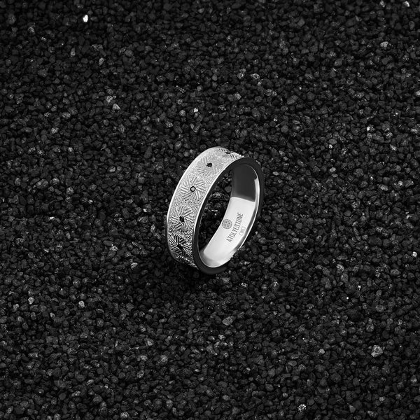 Millstone Band Ring in Solid Silver
