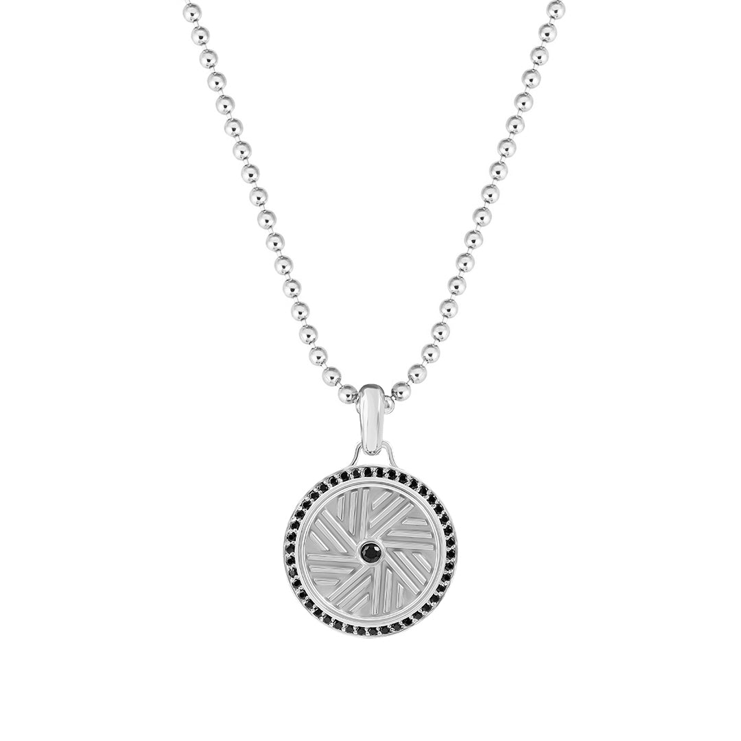 925 Sterling Silver Millstone-Inspired Pendant for Men