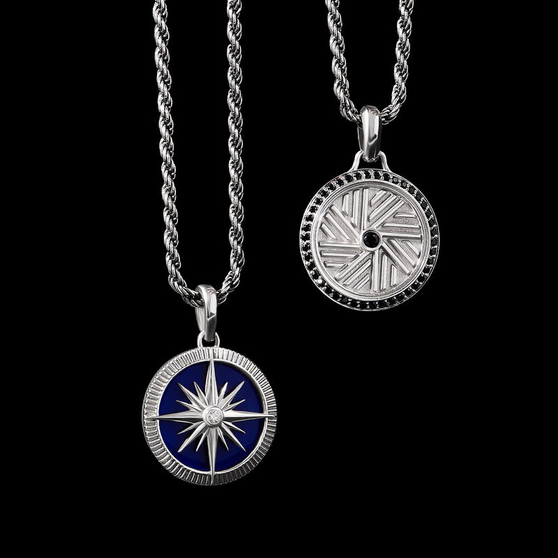 Men's 925 Sterling Silver Millstone Inspired Necklace