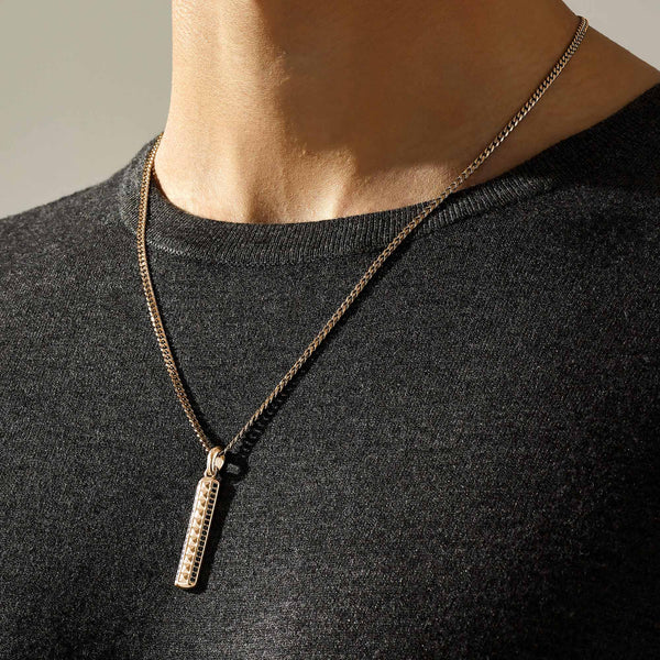 Men's Minimal Pyramid Pendant in Solid Gold