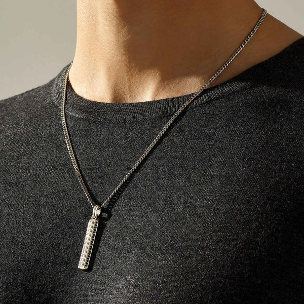 Men's Minimal Pyramid Pendant in 925 Sterling Silver