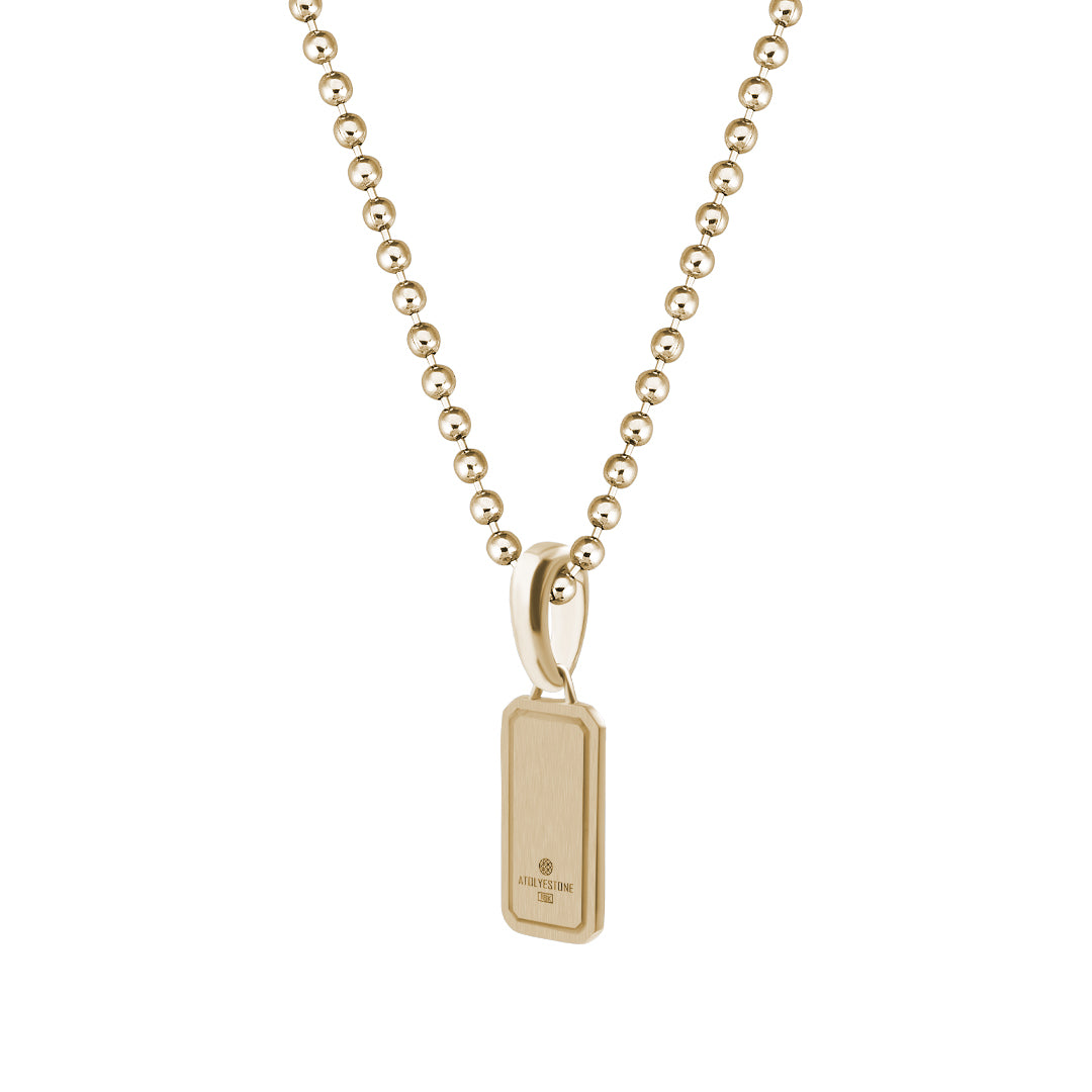 Minimal Tag Pendant in Solid Yellow Gold