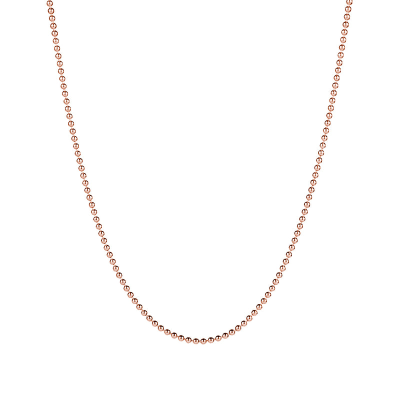 14K Solid Rose Gold Minimalist Ball Chain Necklace