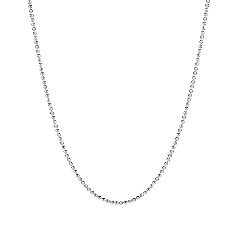 14K Solid White Gold Minimalist Ball Chain Necklace