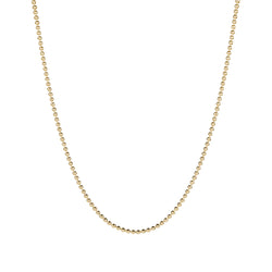 14K Solid Yellow Gold Minimalist Ball Chain Necklace