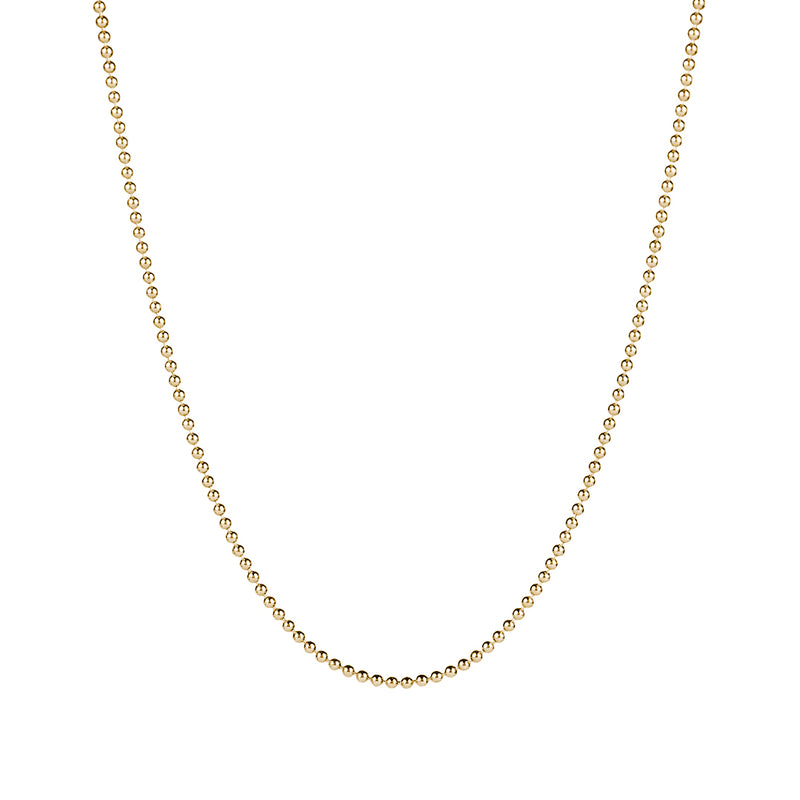 14K Solid Yellow Gold Minimalist Ball Chain Necklace