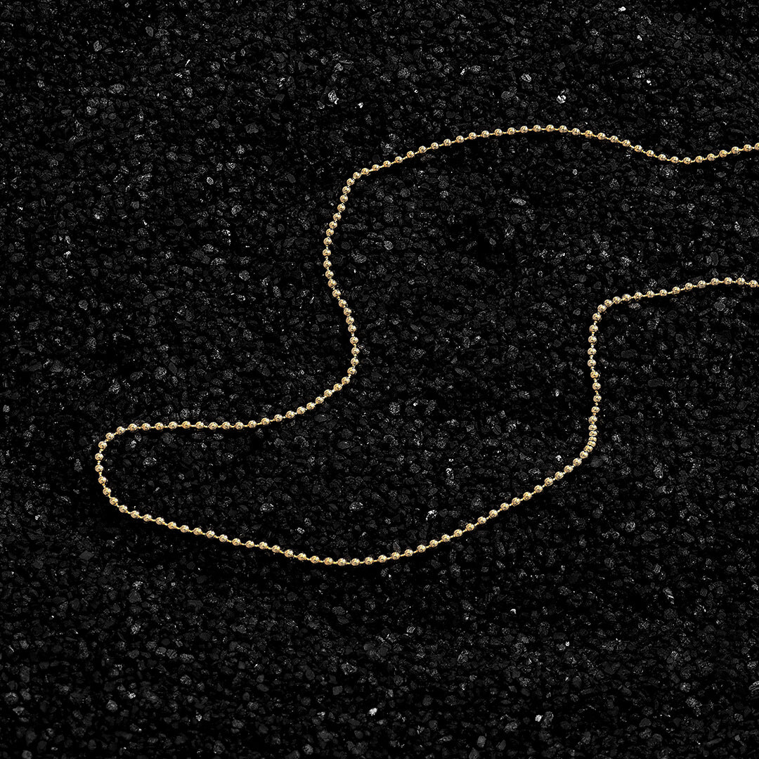14K Solid Gold Minimalist 1.50mm Ball Chain Necklace