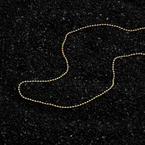 14K Solid Gold Minimalist 1.50mm Ball Chain Necklace