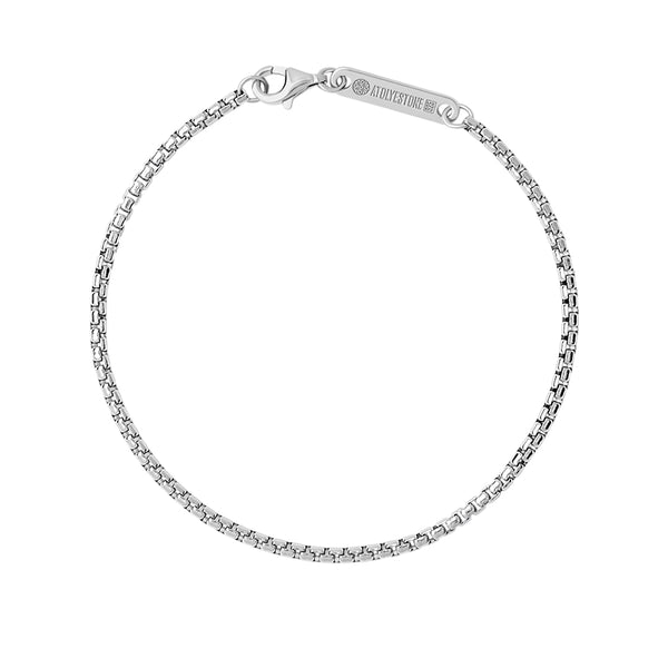 Men's 925 Sterling Silver Box Chain Bracelet