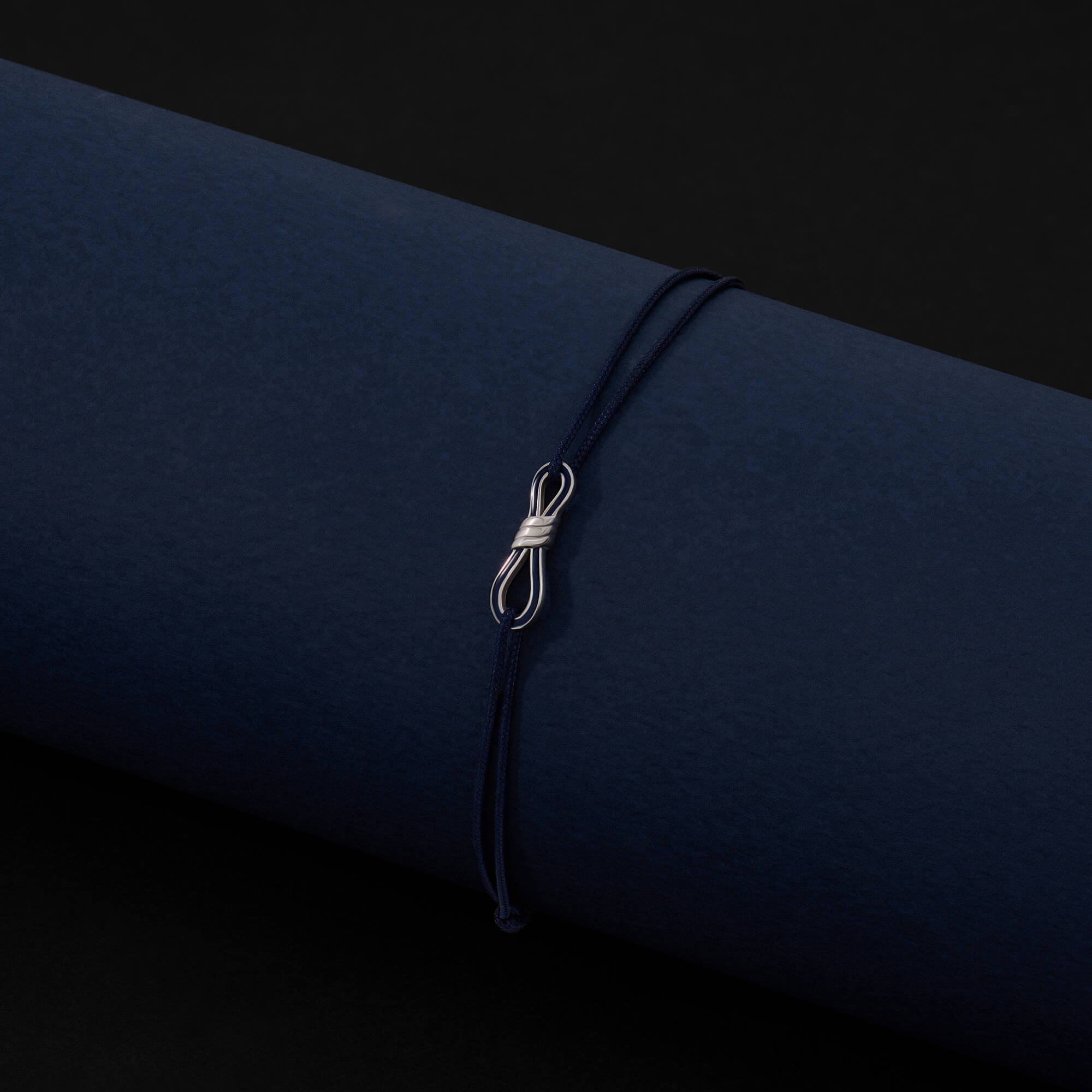 Solid Silver Minimalist EnamelInfinity Knot Macrame Bracelet