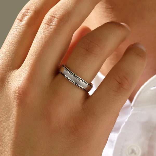 Men's Minimalist Design Ring in 925 Sterling Silver