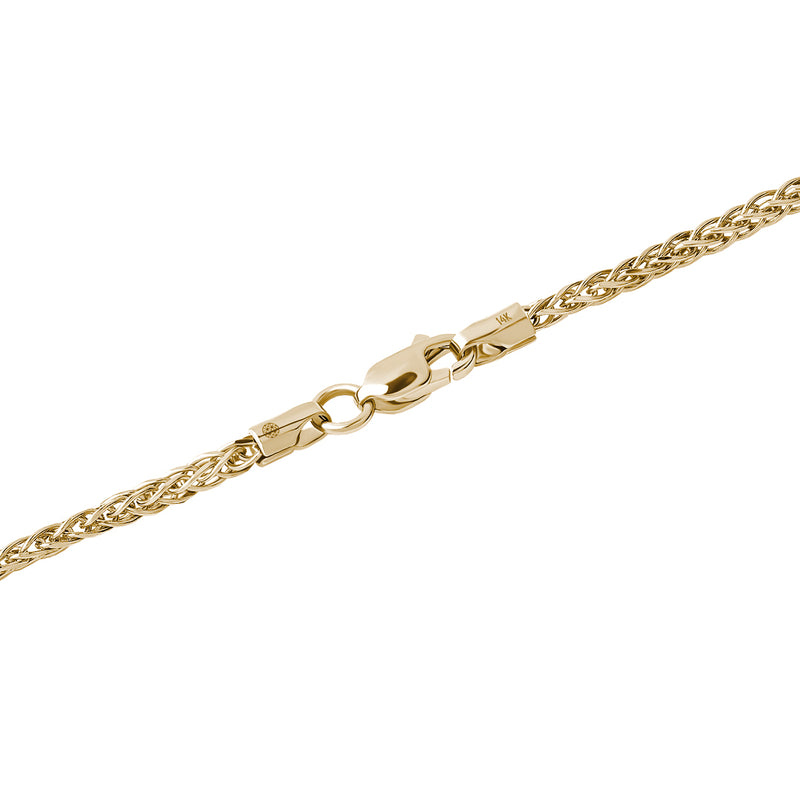 Solid 14K Gold Minimalist Wheat Chain Necklace