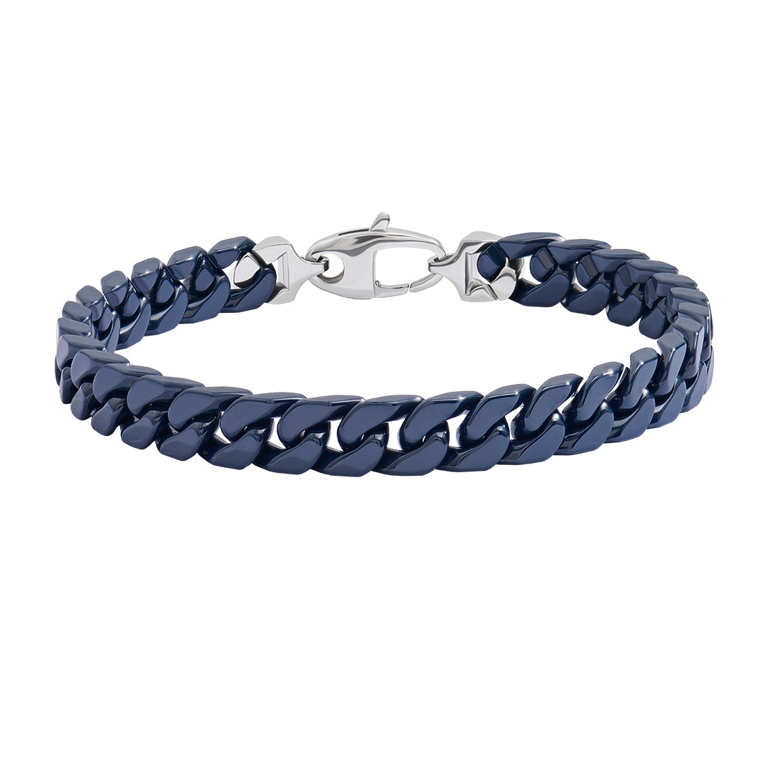 Navy Ceramic Miami Cuban Links Bracelet