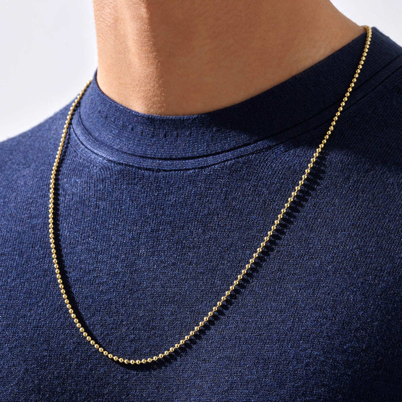 Men's Necklace Chain in Solid Yellow Gold