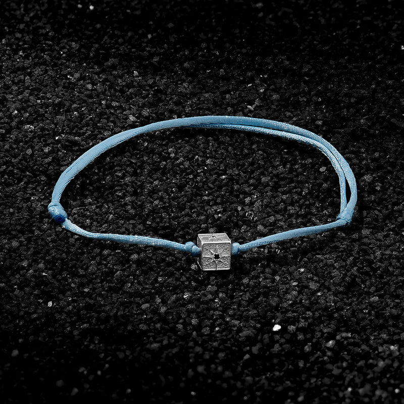 925 Sterling Silver North Star Charm Turquoise Macrame Bracelet